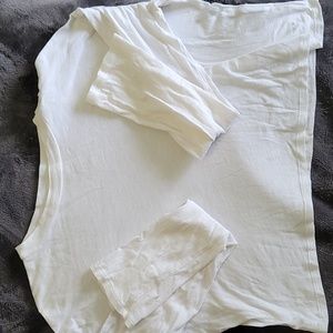 White longsleeve crop top